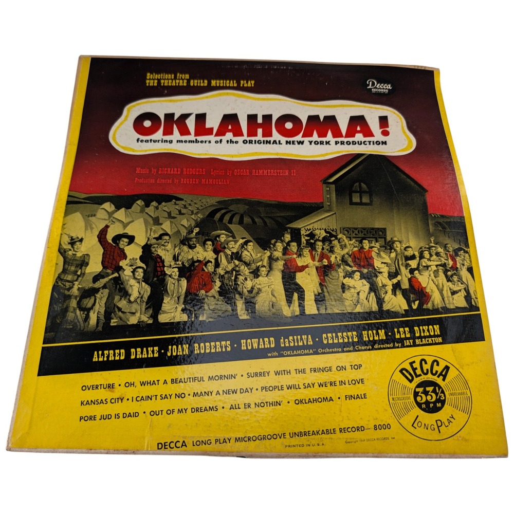 Oklahoma Original New York Cast Decca DL8000 Mono Vinyl LP Alfred Drake